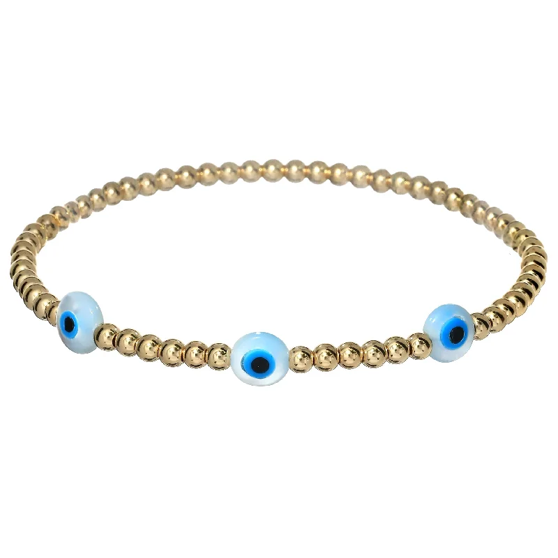 Upgrade Your Jewelry Collection For Less "TRIPLE EVIL EYE" Small Opal Charm Bracelet Upgrade Your Jewelry Collection For Less "TRIPLE EVIL EYE" Small Opal Charm Bracelet