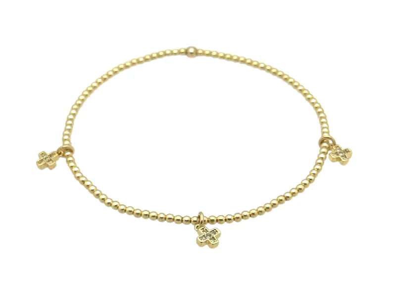 Jewelry Sale – Exclusive Styles At Lower Prices "TRIPLE HANNAH" Cross Gold Filled and CZ Charm ball beaded Bracelet Jewelry Sale – Exclusive Styles At Lower Prices "TRIPLE HANNAH" Cross Gold Filled and CZ Charm ball beaded Bracelet