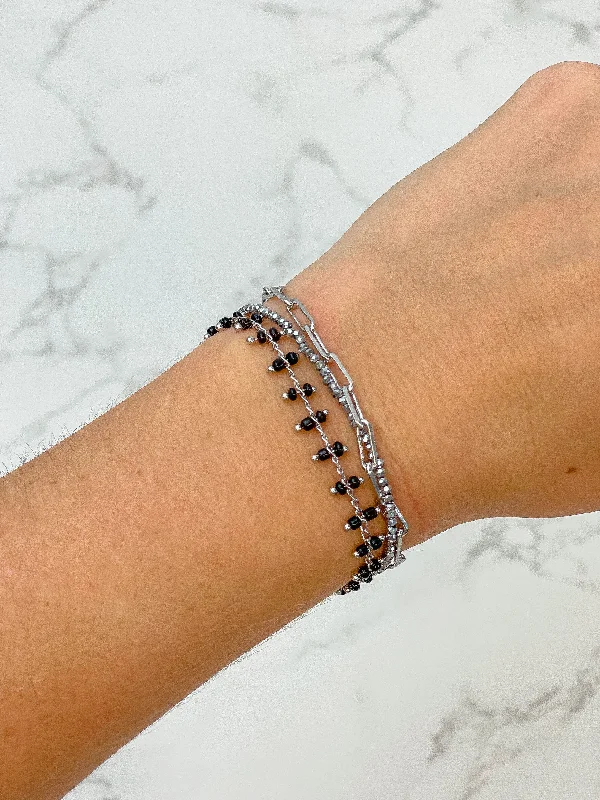 Limited-Time Offer On Premium Jewelry Collections Triple Strand Link Magnetic Bracelet - Silver Limited-Time Offer On Premium Jewelry Collections Triple Strand Link Magnetic Bracelet - Silver