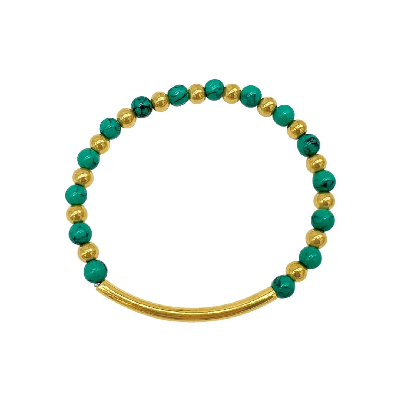 Shop Jewelry That Shines Without The High Price 14k Gold Plated Turquoise Beaded Bracelet Shop Jewelry That Shines Without The High Price 14k Gold Plated Turquoise Beaded Bracelet