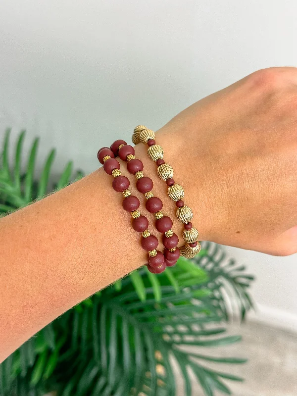 Breathtaking Jewelry At Limited-Time Savings Wood Stack Stretch Bracelet Set - Burgundy Breathtaking Jewelry At Limited-Time Savings Wood Stack Stretch Bracelet Set - Burgundy