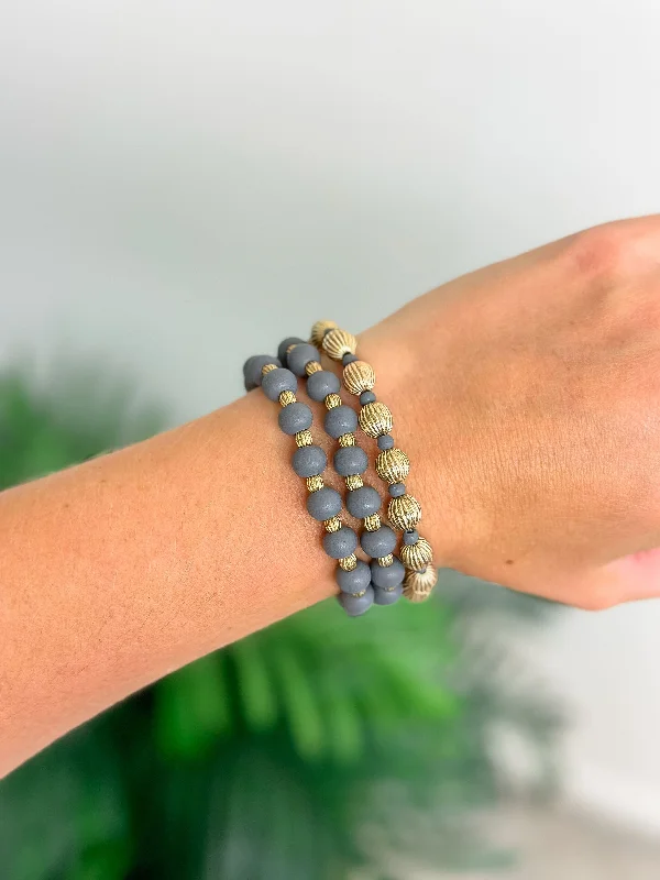 Affordable Luxury Jewelry – Style At A Great Price Wood Stack Stretch Bracelet Set - Gray Affordable Luxury Jewelry – Style At A Great Price Wood Stack Stretch Bracelet Set - Gray