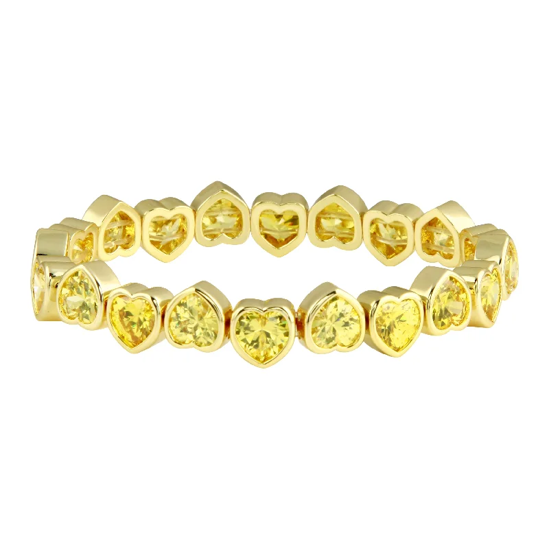 Trendy And Classic Jewelry Now At Reduced Prices Yellow Stretchy Bezel Heart Bracelet Trendy And Classic Jewelry Now At Reduced Prices Yellow Stretchy Bezel Heart Bracelet