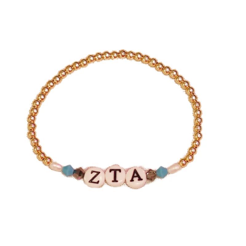 Adjustable Charm Bracelets For A Perfect Fit bara Boheme | "ZETA TAU ALPHA" Sorority Greek Letter Ball Beaded Bracelet Adjustable Charm Bracelets For A Perfect Fit bara Boheme | "ZETA TAU ALPHA" Sorority Greek Letter Ball Beaded Bracelet