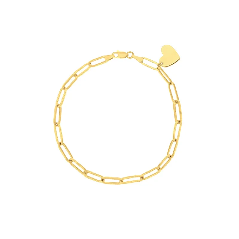 Limited-Stock Jewelry Clearance – Grab Your Favorites Now 14k Gold Paperclip Bracelet with Heart Dangle Limited-Stock Jewelry Clearance – Grab Your Favorites Now 14k Gold Paperclip Bracelet with Heart Dangle