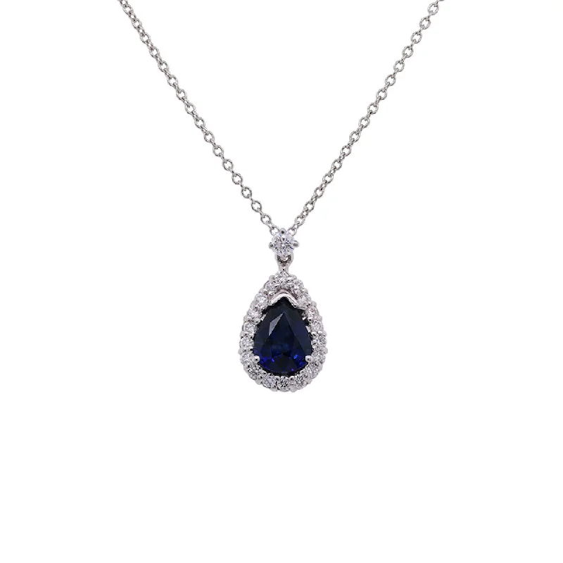 Don't Miss Out On Bestselling Jewelry At Special Prices 18k White Gold Pendant with Pear Shaped Sapphire Don't Miss Out On Bestselling Jewelry At Special Prices 18k White Gold Pendant with Pear Shaped Sapphire