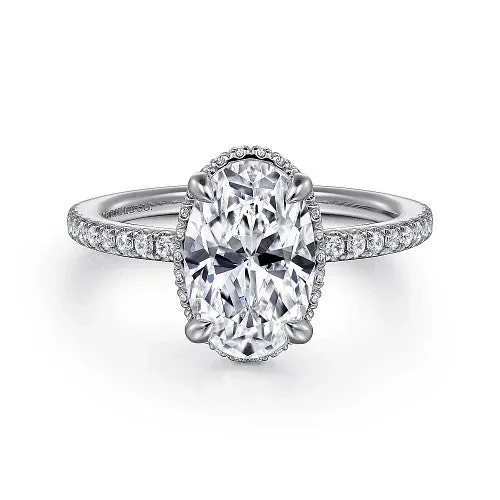 Sparkle In Style With Our Best Jewelry Deals Allesia - 14K White Gold Oval Cut Hidden Halo Diamond Engagement Ring (Setting Only) Sparkle In Style With Our Best Jewelry Deals Allesia - 14K White Gold Oval Cut Hidden Halo Diamond Engagement Ring (Setting Only)