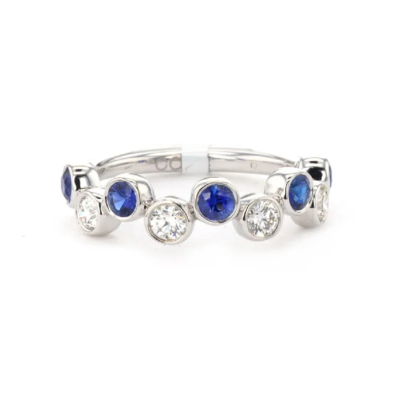 Fashion-Forward Jewelry At Exclusive Discounts Blue Sapphire & Diamond Band