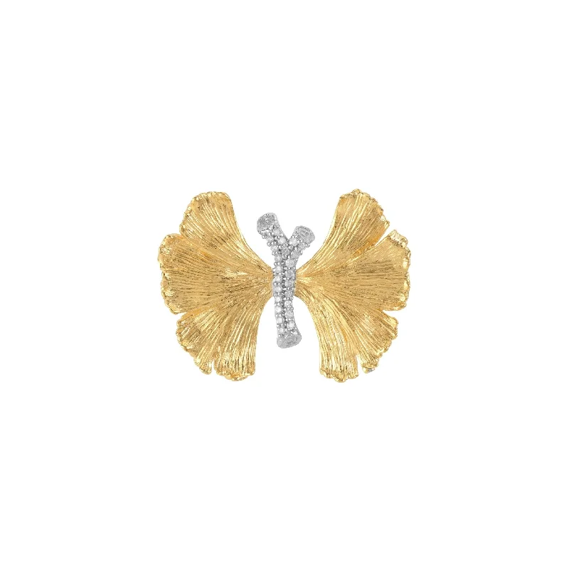 Unlock Unbeatable Jewelry Deals Before They’Re Gone Butterfly Ginkgo 28mm Brooch with Diamonds