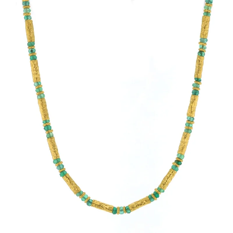 Stunning Jewelry Pieces At The Lowest Prices Ever Emerald & 24K Gold Bead Necklace Stunning Jewelry Pieces At The Lowest Prices Ever Emerald & 24K Gold Bead Necklace