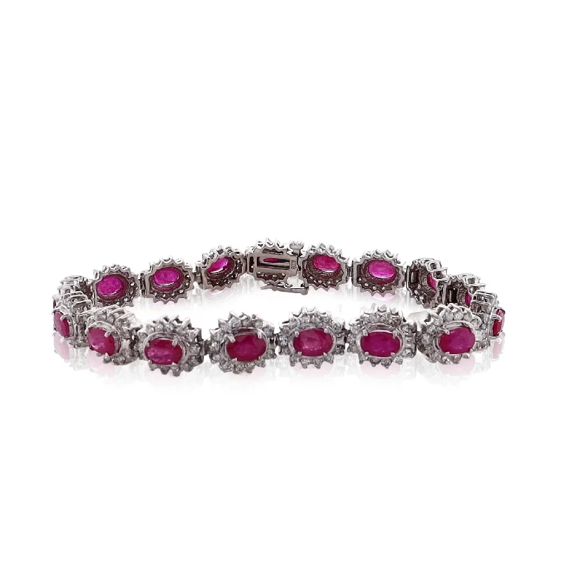 Jewelry Clearance Event – Stock Up Before It's Over Estate 14 Karat White Gold Ruby and Diamond Bracelet Jewelry Clearance Event – Stock Up Before It's Over Estate 14 Karat White Gold Ruby and Diamond Bracelet