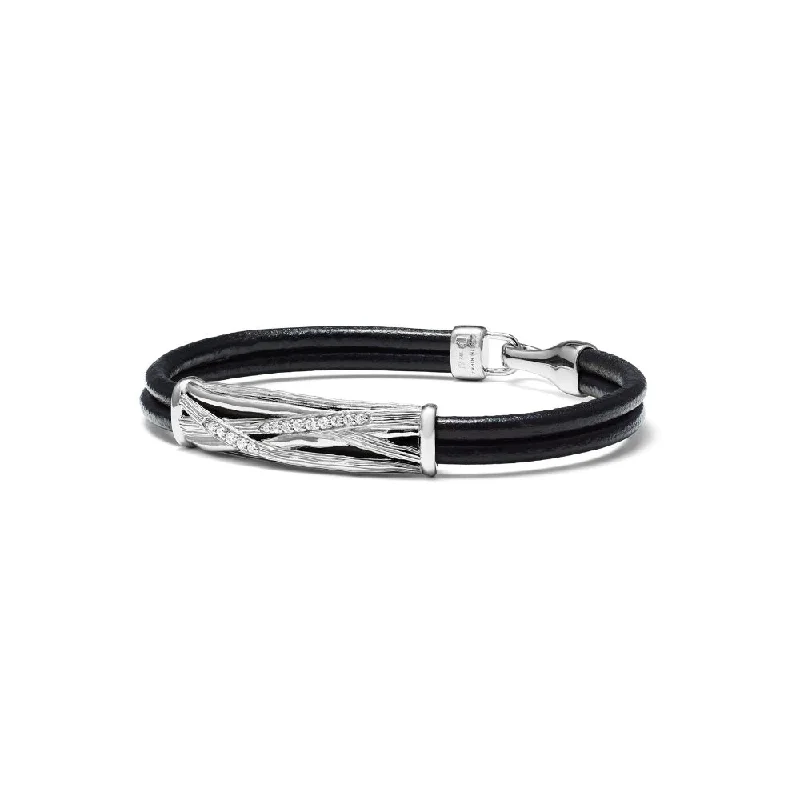 Your Perfect Accessory At The Perfect Price Judith Ripka Santorini Leather Cord Bracelet with Diamonds Your Perfect Accessory At The Perfect Price Judith Ripka Santorini Leather Cord Bracelet with Diamonds