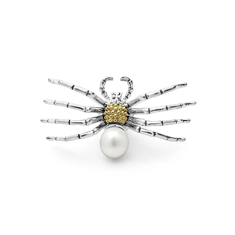 Big Discounts On Elegant Jewelry Collections Rare Wonders Two Tone Pearl Spider Pin Big Discounts On Elegant Jewelry Collections Rare Wonders Two Tone Pearl Spider Pin