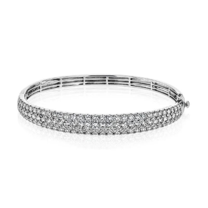 Final Call For Exquisite Jewelry At Reduced Rates Simon G. 18k Three Row Diamond Bangle Bracelet Final Call For Exquisite Jewelry At Reduced Rates Simon G. 18k Three Row Diamond Bangle Bracelet