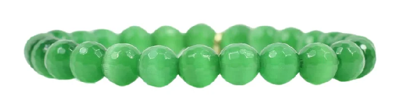 Bohemian-Inspired Jewelry For Free-Spirited Fashion Stacker Stretch Bracelet - Green Cat's Eye Bohemian-Inspired Jewelry For Free-Spirited Fashion Stacker Stretch Bracelet - Green Cat's Eye