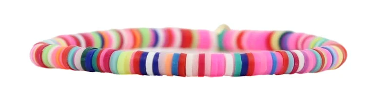 Handmade Pearl Jewelry For Timeless Elegance Stacker Stretch Bracelet - Rainbow Vinyl Handmade Pearl Jewelry For Timeless Elegance Stacker Stretch Bracelet - Rainbow Vinyl