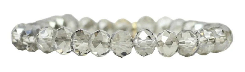 Dainty Floral Jewelry For Feminine Elegance Stacker Stretch Bracelet - Smokey Quartz Dainty Floral Jewelry For Feminine Elegance Stacker Stretch Bracelet - Smokey Quartz