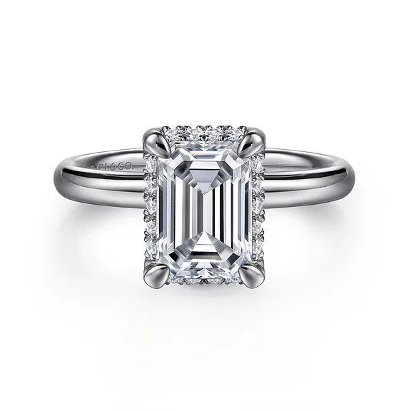 Flash Deals On Fine Jewelry – Shop Before It's Gone Symphony - 14K White Gold Emerald Cut Hidden Halo Diamond Engagement Ring (Setting Only) Flash Deals On Fine Jewelry – Shop Before It's Gone Symphony - 14K White Gold Emerald Cut Hidden Halo Diamond Engagement Ring (Setting Only)